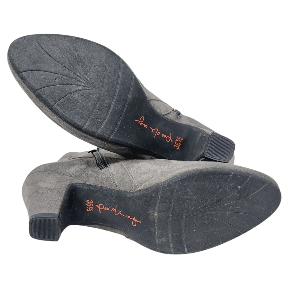 Pas de Rouge Italian Grey Suede Ankle Boots 648